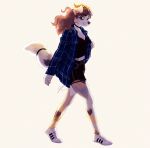  2022 anthro breasts brown_hair canid canine canis clothed clothing digital_media_(artwork) domestic_dog eyebrows eyelashes female fingers footwear hair hi_res mammal shoes simple_background smile solo standing thelupinprincess white_background 