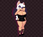  anthro big_breasts breasts chiropteran clothing digital_media_(artwork) eyeshadow female fur green_eyes huge_breasts humanoid makeup mammal nipple_slip one_eye_closed pixel_(artwork) rouge_the_bat sega simoncross smile solo sonic_the_hedgehog_(series) tight_clothing white_body white_fur wink 