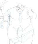  2022 4_eyes alien anthro balls belly big_belly blush clothed clothing disney flaccid genitals hi_res humanoid_genitalia humanoid_hands humanoid_penis jumba_jookiba kemono kweltikwan lilo_and_stitch male momo_92698 moobs multi_eye navel necktie nipples overweight overweight_male partially_clothed penis pubes sketch solo underwear underwear_down 