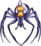  1girl arachne arthropod_girl artist_request breasts carapace extra_eyes full_body game_cg jersey large_breasts monster_girl monster_musume_no_iru_nichijou monster_musume_no_iru_nichijou_online multiple_legs official_alternate_costume official_art pelvic_curtain purple_hair rachnera_arachnera red_eyes shirt short_hair smile solo spider_girl taur transparent_background yellow_shirt 