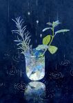  beaker check_commentary commentary_request highres leaf no_humans original plant rain reflection reflective_water ripples somaz star_(symbol) still_life water 