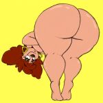  anthro bedroom_eyes bent_over big_butt butt canid canine canis disney domestic_dog ear_piercing ear_ring feet female goof_troop grin headbutterz hi_res mammal narrowed_eyes nude peg_pete piercing ring_piercing seductive smile solo thick_thighs wide_hips 