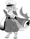  ambiguous_gender ambiguous_species anthro clothing duel_monster fur_hire gloves greyscale hair handwear hat headgear headwear helmer_helmsman_fur_hire marine monochrome oro_neko short_hair simple_background solo white_background yu-gi-oh! 