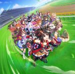  6+girls admire_vega_(umamusume) ahoge animal_ears aqua_eyes ascot asymmetrical_gloves bandaid bandaid_on_face bandaid_on_nose bangs bare_shoulders black_hair black_legwear blonde_hair blue_dress blue_eyes blue_flower blue_headwear blue_jacket blue_ribbon blue_rose bomber_jacket boots bow bowtie braid breasts brown_eyes brown_hair brown_jacket buttons cabbie_hat character_request cleavage clenched_hands crown crown_braid detached_sleeves double-breasted dress drill_locks ear_covers ear_ornament ear_piercing ear_ribbon epaulettes flower gloves hair_ornament hair_over_one_eye hair_ribbon hairband hairclip hat highres hime_cut horse_ears horse_girl horse_tail jacket key_visual kitasan_black_(umamusume) knee_boots light_blue_hair long_hair long_sleeves low_ponytail marvelous_sunday_(umamusume) matikane_tannhauser_(umamusume) mayano_top_gun_(umamusume) mejiro_ardan_(umamusume) mejiro_bright_(umamusume) mejiro_mcqueen_(umamusume) mejiro_ryan_(umamusume) mini_crown mismatched_gloves multicolored_clothes multicolored_hair multicolored_jacket multiple_girls narita_brian_(umamusume) narita_top_road_(umamusume) necktie off-shoulder_dress off_shoulder official_art orange_eyes orange_hair piercing pink_ascot pinwheel_hair_ornament ponytail promotional_art puffy_short_sleeves puffy_sleeves purple_eyes purple_hair red_eyes red_ribbon ribbon rice_shower_(umamusume) rose running sakura_bakushin_o_(umamusume) satono_diamond_(umamusume) short_dress short_hair short_sleeves silence_suzuka_(umamusume) single_epaulette sleeves_past_wrists special_week_(umamusume) streaked_hair swept_bangs t.m._opera_o_(umamusume) tail thighhighs tilted_headwear tokai_teio_(umamusume) twintails two-tone_hair two-tone_jacket two_side_up umamusume wavy_hair white_footwear white_gloves white_hair white_hairband white_jacket white_necktie white_ribbon wide_sleeves yaeno_muteki_(umamusume) yellow_eyes 