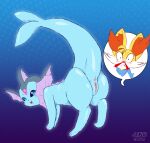  anus duo eeveelution female fennekin feral genitals hi_res jenokamui nintendo open_mouth pok&eacute;mon pok&eacute;mon_(species) pussy raised_tail smile vaporeon video_games 