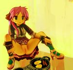  breakfast censored egg high_heels hiiragi_kagami lucky_star mary_janes necktie no_panties pink_hair pussy shoes skirt skirt_lift solo spread_legs twintails upon_thou_fair_cat 
