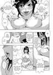  1boy 1girl breasts brother_and_sister comic greyscale hard_translated hetero highres incest large_breasts long_hair monochrome nude open_mouth original paizuri penis pov shiden_akira siblings spiked_hair sweat translated wet 