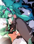  aqua_hair bad_id bad_pixiv_id breasts hatsune_miku highres long_hair medium_breasts nipples nude pussy sakura_sora solo thighhighs vocaloid wet 