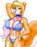  aaronhibiki abs anthro big_breasts big_tail bikini bikini_thong blue_eyes bodily_fluids breasts canid canine canis clothing collar collie curvaceous curvy_figure domestic_cat domestic_dog felid feline felis female fluffy fluffy_tail fur hair herding_dog huge_breasts lassie_(krillos) long_hair mammal multicolored_body multicolored_fur pastoral_dog rough_collie sheepdog solo sweat swimwear thick_thighs thong underwear voluptuous wide_hips yellow_body yellow_fur 