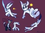  abonzabay ambiguous_gender anthro big_tail chest_tuft feral glowing hi_res hooves light lighting long_ears moki_(character) multiple_poses ori ori_(series) ori_and_the_blind_forest pose solo spirit tuft yellow_eyes 