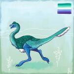  absurd_res ambiguous_gender beak dinosaur feathered_dinosaur feathers feral gallimimus hi_res kutv lgbt_pride open_mouth ornithomimid pride_color_markings pride_colors reptile running scalie sketch sketch_background solo theropod vincian_pride_colors 