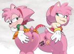  2022 amy_rose anthro anus blep body_writing butt classic_amy_rose classic_sonic_(universe) clothed clothing duo eulipotyphlan female free_use genitals gloves gosgoz hair hand_on_butt handwear hedgehog hi_res leaning leaning_forward looking_at_viewer looking_back looking_back_at_viewer mammal no_underwear pink_body pink_hair presenting presenting_anus presenting_pussy puffy_anus pussy rear_view sega smile sonic_the_hedgehog_(series) spread_butt spreading tongue tongue_out upskirt 