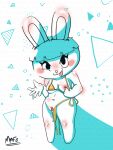  absurd_res animal_crossing anthro bikini bonbon_(animal_crossing) breasts clothing female genitals hi_res marth_wait nintendo pussy solo swimwear video_games 