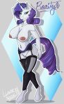  anthro areola big_breasts breasts clothing equid equine female footless_legwear friendship_is_magic garter_belt garter_straps genitals hasbro hi_res horn horse legwear lunarnobis mammal my_little_pony nipples pony pussy rarity_(mlp) solo stockings unguligrade_anthro unicorn 