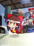  3girls absurdres apron ascot bangs black_headwear black_skirt black_vest blonde_hair blush bow braid brown_hair collared_shirt commentary_request cookie_(touhou) cup detached_sleeves flying frilled_hair_tubes frills full_body hair_bow hair_tubes hakurei_reimu hat hat_bow highres holding holding_tray indian_style indoors kirisame_marisa kurotsuki_hiiragi long_hair looking_at_another minigirl multiple_girls open_mouth pink_thighhighs puffy_short_sleeves puffy_sleeves red_bow red_eyes red_shirt red_skirt reu_(cookie) sakenomi_(cookie) shirt short_hair short_sleeves single_braid sitting skirt skirt_set sleeveless sleeveless_shirt smile standing striped striped_legwear table tatami television touhou tray triangle_mouth turtleneck uzuki_(cookie) vest waist_apron white_apron white_shirt white_sleeves white_thighhighs witch_hat yellow_ascot yellow_eyes yunomi 