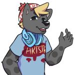  1:1 alpha_channel anthro beanie bluechubbywolf calahoo_(calahootheyeen) canada clothing confusion hat headgear headphones headphones_around_neck headwear hyaenid male mammal markings solo spots spotted_hyena spotted_markings sticker telegram_sticker wtf_face 