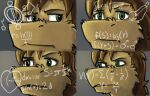  agent_york anthro chupadore close-up confusion crossroadspony eggplant expressions food fruit green_eyes male math meme muscular narrowed_eyes peach_(fruit) plant raemyshu rvb_revolution solo squint 