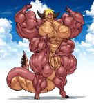  anthro b9tribeca big_muscles citiri dragon female huge_muscles hyper hyper_muscles masturbation muscular muscular_female nidus6969 solo 