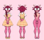  &lt;3 anthro antlers big_breasts big_glasses braided_hair breasts cervid cherry_(nyta) clothed clothing curvy_figure dear digital_media_(artwork) dress eyewear female footwear fur genitals glasses hair hearts_around_body horn jammedvhs looking_at_viewer mammal model_sheet multicolored_body multicolored_fur navel nipples nude pink_body pink_fur pink_hair pussy round_glasses shirt shoes simple_background smile solo standing thick_thighs topwear two_tone_body two_tone_fur voluptuous white_clothing white_shirt white_topwear wide_hips yellow_clothing yellow_dress yellow_footwear yellow_shoes 