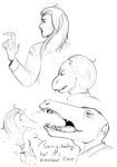  anthro bust_portrait dinosaur headshot hi_res human kiri-anko male mammal portrait reptile scalie sequence sketch solo transformation veloceraptor 