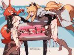  2girls animal_ears animal_penis arknights armor bent_over blemishine_(arknights) blonde_hair blush breasts breeding_mount cape cum cum_on_body cum_on_breasts cum_on_clothes cum_on_legs cum_on_penis erection excessive_cum flaccid flametail_(arknights) fur-trimmed_cape fur_trim futa_with_futa futanari gigantic_penis highres horse_ears horse_girl horse_penis horse_tail large_penis long_hair long_sleeves medium_breasts mirin_chikuwa multiple_girls nipple_tweak nipples open_mouth penis red_hair squirrel_ears squirrel_girl squirrel_tail standing tail testicles x-ray yellow_eyes 