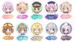  6+girls :&lt; ;o ahoge alina_gray amano_suzune ami_ria anna_mel aqua_eyes awane_kokoro ayano_rika bangs beret black_eyes black_gemstone black_headwear black_shirt blonde_hair blue_eyes blue_ribbon blush brown_hair character_name choker circle cropped_jacket detached_collar diagonal_bangs dot_mouth empty_eyes expressionless flower fur-trimmed_collar gem green_eyes green_gemstone green_hair grey_eyes grey_hair hair_between_eyes hair_cubes hair_flower hair_ornament hair_over_one_eye hair_ribbon hair_rings hat isabeau_de_baviere isuzu_ren izumi_kanagi jacket kaname_madoka long_hair looking_at_viewer magia_record:_mahou_shoujo_madoka_magica_gaiden mahou_shoujo_madoka_magica mahou_shoujo_suzune_magica mahou_shoujo_tart_magica multicolored_hair multicolored_shirt multiple_girls neck_ribbon no_nose one_eye_closed one_eye_covered opaque_monocle peaked_cap pink_gemstone pink_hair pink_ribbon ponytail portrait purple_hair red_eyes red_gemstone red_shirt ribbon ruru_(rurumagi) shirt short_hair single_sidelock smile smug streaked_hair swept_bangs tress_ribbon two_side_up ultimate_madoka veil white_choker white_flower white_hair white_jacket white_ribbon white_shirt yellow_headwear 