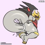  1:1 absurd_res altered_forme_giratina anal anal_penetration anthro autopenetration balls big_butt bodily_fluids butt cum cum_in_ass cum_inside gabriel_(luckyabsol) genital_fluids genitals giratina hi_res humanoid_genitalia humanoid_penis legendary_pok&eacute;mon licking licking_lips male masturbation nintendo penetration penis pok&eacute;mon pok&eacute;mon_(species) slightly_chubby solo spaca tail_fetish tail_in_ass tail_masturbation tail_play thick_tail thick_thighs tongue tongue_out video_games 