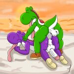  absurd_res anal anal_penetration anthro balls dinosaur duo genitals hi_res male male/male mario_bros nintendo penetration penile penile_penetration penis penis_in_ass reptile scalie thrust tongue tongue_out video_games yoshi yoshi_(character) 