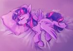  2022 buttersprinkle equid equine eyes_closed feathered_wings feathers female feral friendship_is_magic hair hasbro hi_res hooves horn mammal my_little_pony pillow purple_body purple_feathers purple_hair purple_tail signature sleeping twilight_sparkle_(mlp) winged_unicorn wings 
