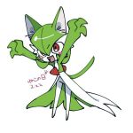  1girl 4shiki animal_ears arms_up bangs blush blush_stickers bob_cut cat_ears cat_girl cat_tail claw_pose commentary_request dated full_body gardevoir green_hair hair_between_eyes jpeg_artifacts kemonomimi_mode open_mouth outstretched_arms partial_commentary paw_print pokemon pokemon_(creature) red_eyes shiny shiny_hair short_hair simple_background sketch solo standing tail translation_request white_background 