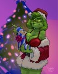 christmas female gift grinch guttahpup hi_res holidays humanoid smile solo who_(species)