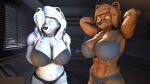 2023 3d_(artwork) abs age_difference anthro athletic athletic_anthro athletic_female atoastedorange bear bedroom_eyes big_breasts black_nose bra breasts brown_bear brown_body brown_fur brown_hair clothing dasha_(petruz) daughter_(lore) digital_media_(artwork) duo female fur grin hair hair_over_eye hands_behind_back hands_behind_head hi_res inside lingerie mammal mature_anthro mature_female mother_(lore) mother_and_child_(lore) mother_and_daughter_(lore) muscular muscular_anthro muscular_female narrowed_eyes nataliya_(petruz) navel night one_eye_obstructed panties parent_(lore) parent_and_child_(lore) parent_and_daughter_(lore) petruz_(copyright) polar_bear seductive smile source_filmmaker teeth underwear ursine white_body white_fur white_hair yellow_eyes