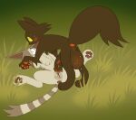4_legs all_fours anus ashfur_(warriors) balls big_anus big_balls big_penis big_tail blush blush_lines bodily_fluids body_blush claws_out domestic_cat duo felid feline felis female female/female feral feral_on_feral fluffy genitals grass grassland hi_res hollyleaf_(warriors) huge_penis hyper hyper_genitalia hyper_penis labbit1337 male male/female male/male mammal markings pawpads paws penis plant pussy pussy_blush striped_markings striped_tail stripes sweat sweatdrop sweaty_face sweaty_genitalia sweaty_penis sweaty_pussy tail tail_markings trans_(lore) vein warriors_(cats)