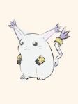  cat digimon digimon_(creature) fat_pikachu_(meme) highres mas_square meme no_humans simple_background solo standing tail tail_ornament tail_ring tailmon 