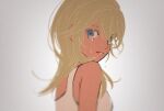  1girl blonde_hair blue_eyes chiyocolate123 colored_eyelashes crying crying_with_eyes_open film_grain kingdom_hearts long_hair looking_at_viewer namine parted_lips sleeveless solo tears 