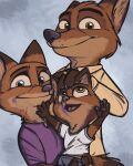 2023 4_fingers anthro blue_eyes canid canine carrying_another clothed clothing digit_ring digital_media_(artwork) disney family_photo father_(lore) father_and_child_(lore) father_and_son_(lore) female fingers fox green_eyes group group_picture hand_on_head head_tuft hi_res husband_and_wife inner_ear_fluff jewelry john_wilde looking_at_viewer male mammal married_couple mother_(lore) mother_and_child_(lore) mother_and_son_(lore) mrs._wilde nick_wilde open_mouth parent_(lore) parent_and_child_(lore) parent_and_son_(lore) pawpads portrait red_fox ring smile son_(lore) tangerine_(artist) tuft wedding_ring young zootopia