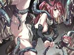  anus artist_request clitoris cross cum game_cg jewelry necklace panties panties_around_one_leg ponytail pussy red_hair sinsabell solo_focus tentacles uncensored underwear urethra 