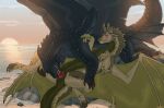 aspen_(venusium) beach blush cunnilingus dragon dreamworks duo female feral hi_res how_to_train_your_dragon male night_fury oral scalie seaside sex spread_legs spreading sunset vaginal viurrr western_dragon zephyr_(prestomajesto)