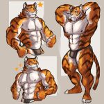 2023 abs anthro armpit_hair barazoku biceps biped body_hair brown_body brown_fur brown_stripes bulge butt clothed clothing digital_media_(artwork) epic_games eye_scar facial_scar feet felid fortnite fur hi_res looking_at_viewer male mammal muscular muscular_anthro muscular_male muscular_thighs navel nipples orange_body orange_fur oscar_(fortnite) pantherine pecs quads rolenzoart scar smile solo standing striped_body striped_fur stripes tail thick_thighs tiger underwear underwear_only white_body white_fur