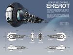  absurdres battlecruiser_(eve_online) commentary concept_art darth-iskander english_text eve_online from_side glowing highres military_vehicle multiple_views no_humans original reference_sheet science_fiction spacecraft vehicle_focus 