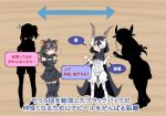  4girls :&lt; antelope_ears antelope_horns apron australian_devil_(kemono_friends) bare_shoulders black_apron black_bow black_bowtie black_cape black_hair black_shirt black_skirt black_sleeves black_thighhighs blackbuck_(kemono_friends) bow bowtie brown_eyes brown_hair brown_pantyhose cape center_frills detached_sleeves eyepatch flying_sweatdrops frilled_apron frilled_shorts frills hair_over_one_eye height_difference isobee kemono_friends long_hair long_sleeves medical_eyepatch mirai_(kemono_friends) multicolored_hair multiple_girls multiple_views nana_(kemono_friends) open_mouth pantyhose pleated_skirt polearm red_eyes shirt short_hair shorts silhouette skirt smile tasmanian_devil_ears tasmanian_devil_tail thighhighs translation_request two-tone_hair two-tone_pantyhose weapon white_hair white_pantyhose white_shirt white_shorts white_sleeves zettai_ryouiki 