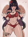  1girl absurdres against_fourth_wall ahegao aldharoku bikini black_hair blunt_bangs breast_press breasts cape fire_emblem fire_emblem_awakening fire_emblem_heroes fourth_wall fucked_silly hetero highres large_breasts long_hair muscular muscular_male navel official_alternate_costume orgasm penis pussy red_bikini rolling_eyes saliva sex sex_from_behind shiny_skin solo swimsuit tharja_(fire_emblem) tharja_(summer)_(fire_emblem) thighs uncensored vaginal 