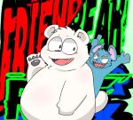 2024 anthro bear belly black_nose blue_body duo kemono letter_route mammal mouse murid murine open_mouth overweight polar_bear rodent size_difference smile text ursine white_body