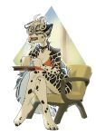 2022 4_toes 5_fingers anthro breasts clothed clothing clouded_leopard collar digital_media_(artwork) feet felid feline female fingers fur hair hi_res mammal omesore open_mouth pantherine sitting solo spots spotted_body spotted_fur teeth toes tongue white_hair 