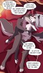 absurd_res aceshellshocked anthro canid canid_demon canine canis crossover demon duo english_text fan_character female hellhound helluva_boss hi_res holding_hips hotel licking loona_(helluva_boss) male male/female mammal neck_lick penetration speech_bubble text tongue tongue_out vaginal vaginal_penetration wolf