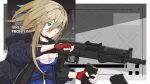  1girl absurdres ak-74u_(girls&#039;_frontline) aks-74u assault_rifle black_jacket blonde_hair blue_eyes breasts character_name choker cleavage copyright_name expressionless fingerless_gloves girls&#039;_frontline gloves gun hair_between_eyes highres i_rikky jacket kalashnikov_rifle long_hair magazine_(weapon) open_clothes open_jacket red_gloves reloading rifle solo weapon 