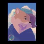 1:1 anthro clothing cloud collar ertonhin ertonhin_artist fluffy fur gulonine hair hi_res hoodie male mammal marten mustelid musteline sable_(marten) soap_bubbles solo topwear