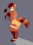 ailurid anthro big_butt blush butt chromawolf claws clothing digitigrade eating head_tuft hi_res male mammal overweight overweight_anthro overweight_male red_panda solo tail thick_thighs tuft underwear