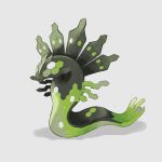  aiueo_(vhzr4444) animal_focus commentary compound_eyes full_body green_eyes grey_background hexagon highres no_humans pokemon pokemon_(creature) solo zygarde zygarde_(50) 