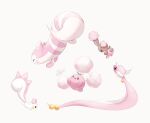  artist_name buneary colored_skin dated dragonair fireblast furret head_wings highres horns jumpluff no_humans pachirisu pink_fur pink_skin pink_theme pokemon pokemon_(creature) rabbit red_eyes simple_background single_horn snake squirrel tail white_background wings 